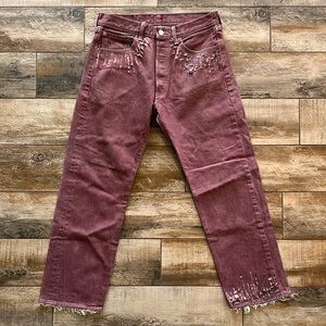LEVIS CUSTOM ONE‎ OF A KIND RADIANT RIPPED STARBURST JEANS